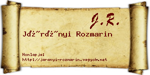 Járányi Rozmarin névjegykártya
